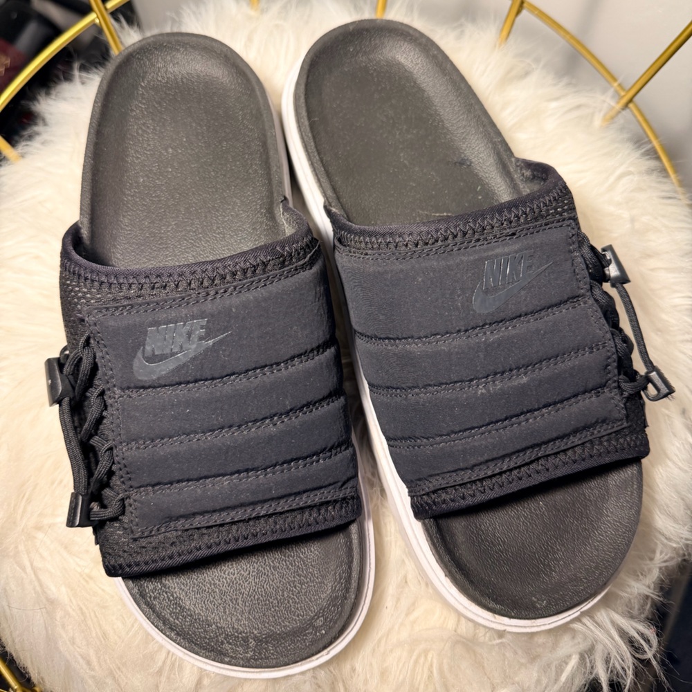 Nike Black Quilted Slide Sandals